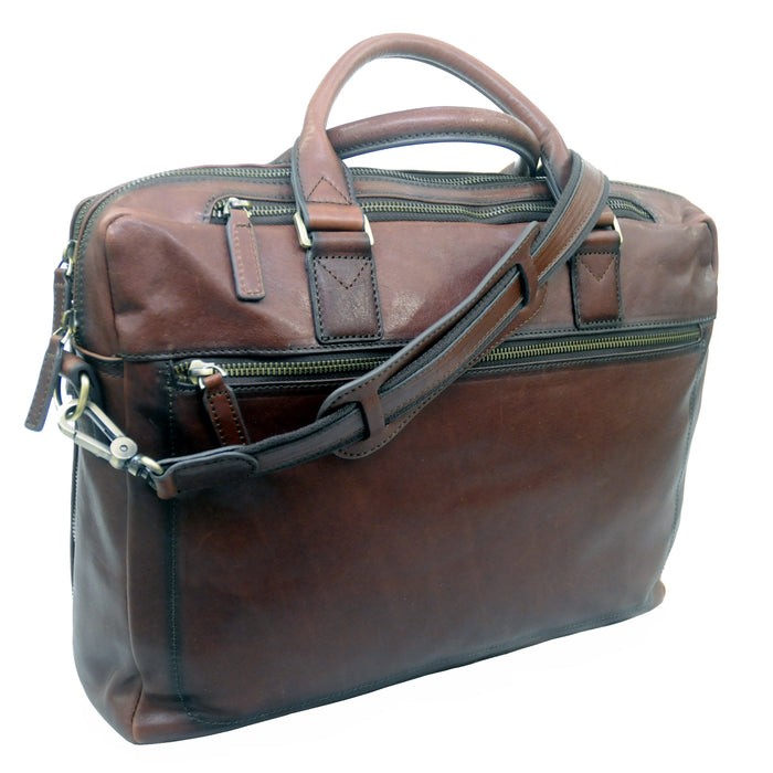 Touro Signature Leather Deluxe Laptop Brief